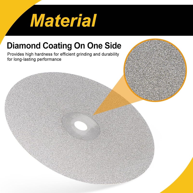 WorkBless 6-Inch Diamond Grinding Disc for Polishing, Sanding, Lapidary - 9 Grit (120 to 3000) - Flat Lap Disc for Glass, Stone, Metal, and Ceramic - Image 3